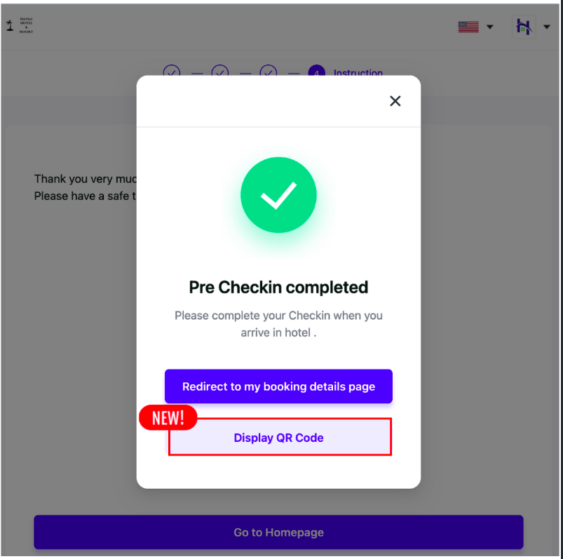 [Check-in] QR Code Display Added After Pre-check-in Completion