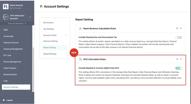 【Report Setting】Blocks Can Now Be Excluded from OCC Calculations