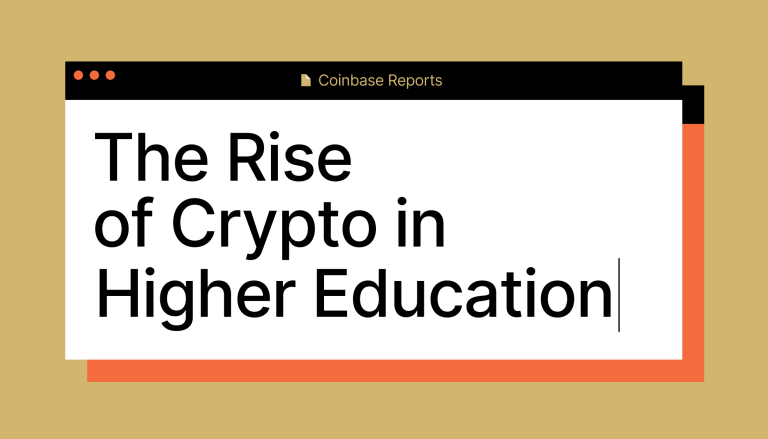 Web browser that says "The Rise of Crypto in Higher Education"