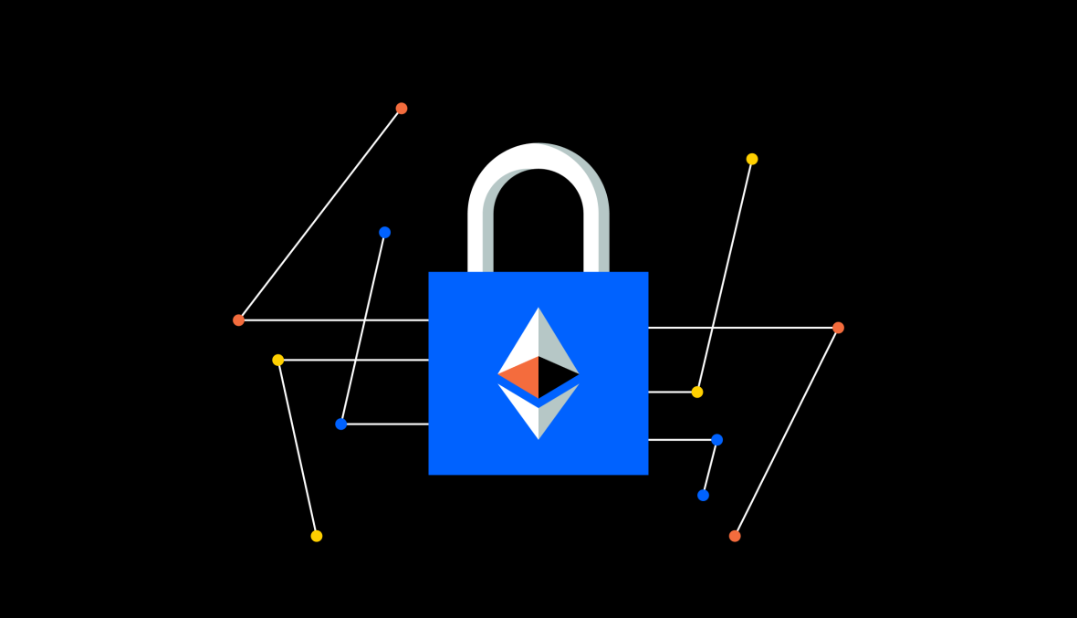 A lock with the Ethereum symbol on it 