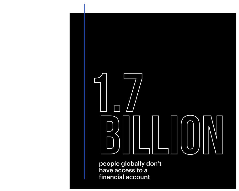 1.7 billion people globally don't have access to a financial account