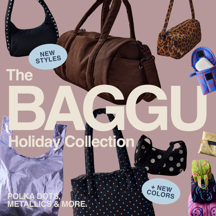 Assorted handbags in various styles and patterns including leopard print, polka dots, and metallics on a mauve background.