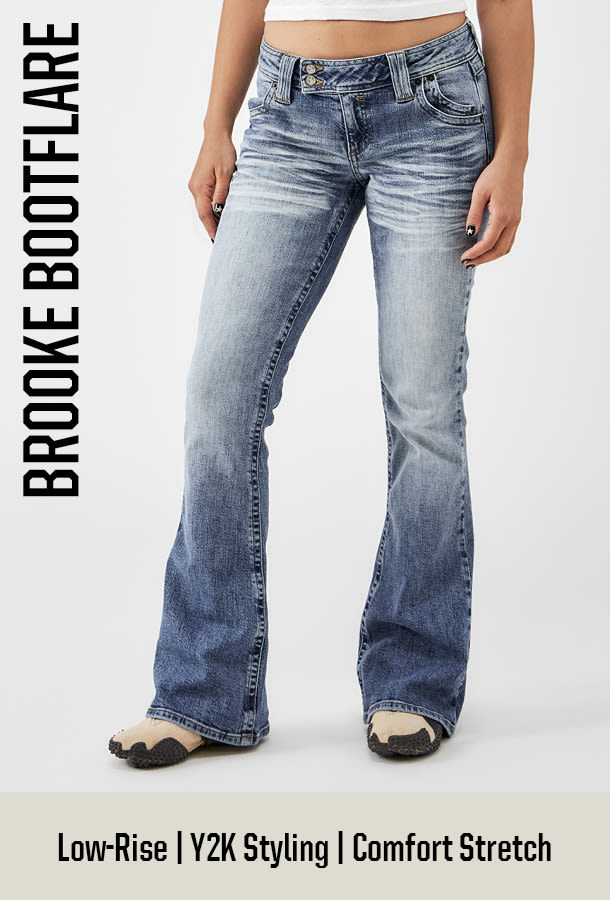 Women Y2k Jeans Printed with Side Pocket Straight Jeans, Low Rise