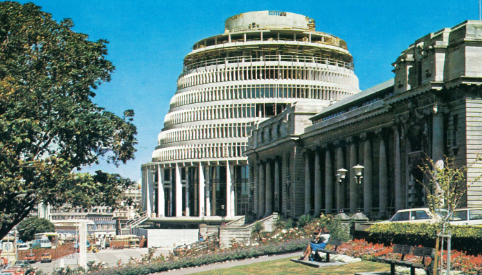 Image: Parliament Buildings (https://wellington.recollect.co.nz/nodes/view/3293). Collection: Wellington City Libraries Recollect, Constable Postcard Collection Reference 50001-4-267.