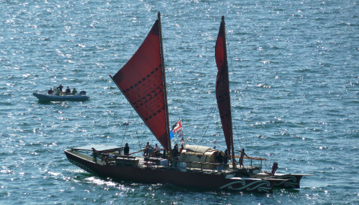 Image: Canoe with sail at Festival of Sail 2011 (https://commons.wikimedia.org/wiki/File:Canoe_with_sail_at_Festival_of_Sail_2011.jpg) by Michael R Perry on Wikimedia Commons. CC BY 2.0 (https://creativecommons.org/licenses/by/2.0/deed.en). Image cropped.
