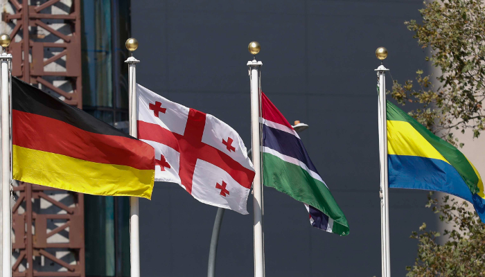 Image: Flag Panorama at the UN-NY Office (https://commons.wikimedia.org/wiki/File:Flag_Panorama_at_the_UN-NY_Office.jpg) by Giorgi Abdaladze, Official Photographer of the Administration of the President of Georgia on Wikimedia Commons.
