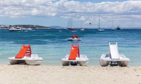 Pedalos on a Majorcan beach