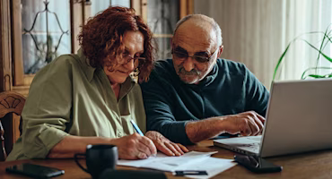Couple doing finances