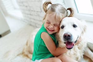 Child with dog