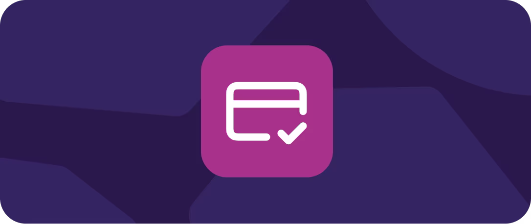 Credit card icon with tick