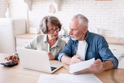 Couple looking at paperwork