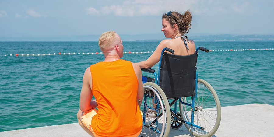 couple on holiday by the sea