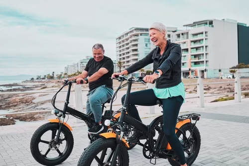 couple on electric bikes