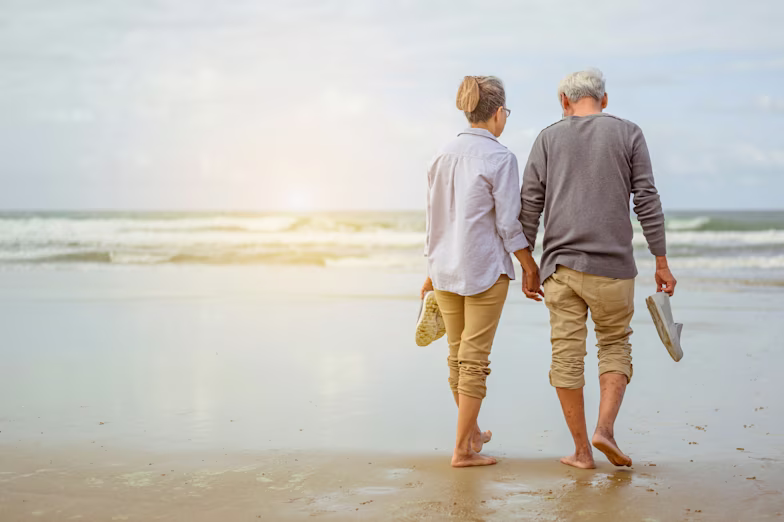 Older couple on beach