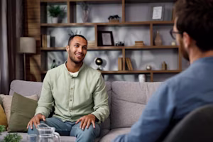 Man having talking therapy