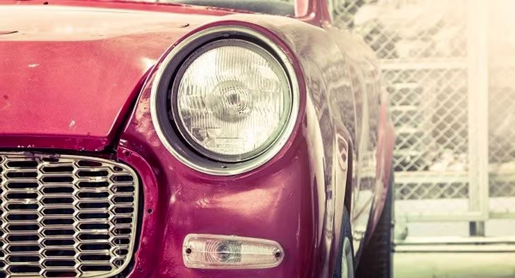 red car headlight