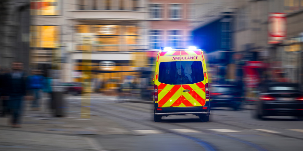 ambulance driving through london