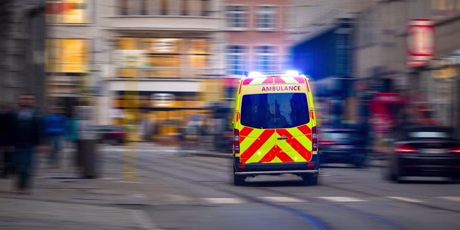 ambulance driving through london