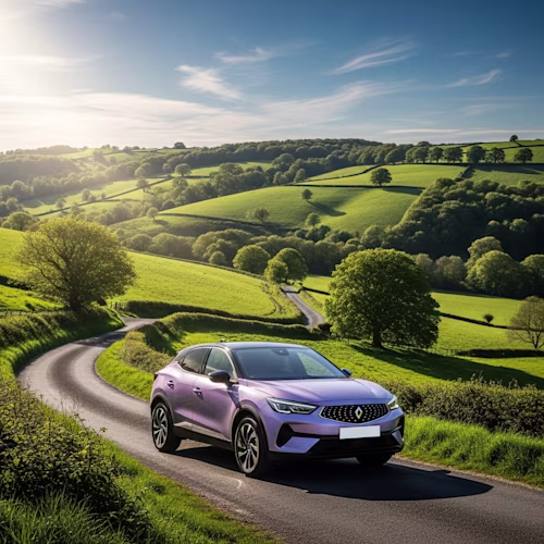 Car in hills