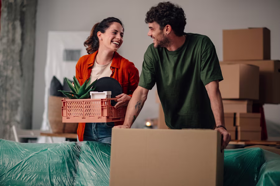 couple moving in to home
