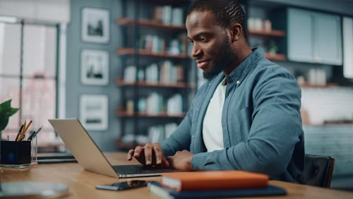 man on computer