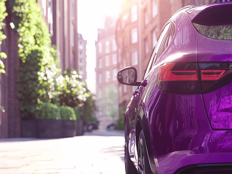 purple car 