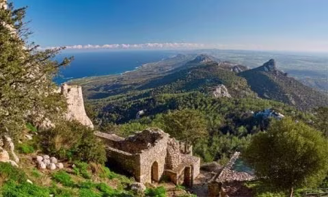 Mountain-top ruins, Cyprus.