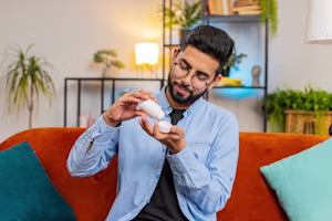 Woman on laptop with MoneySuperMarket logo displayed