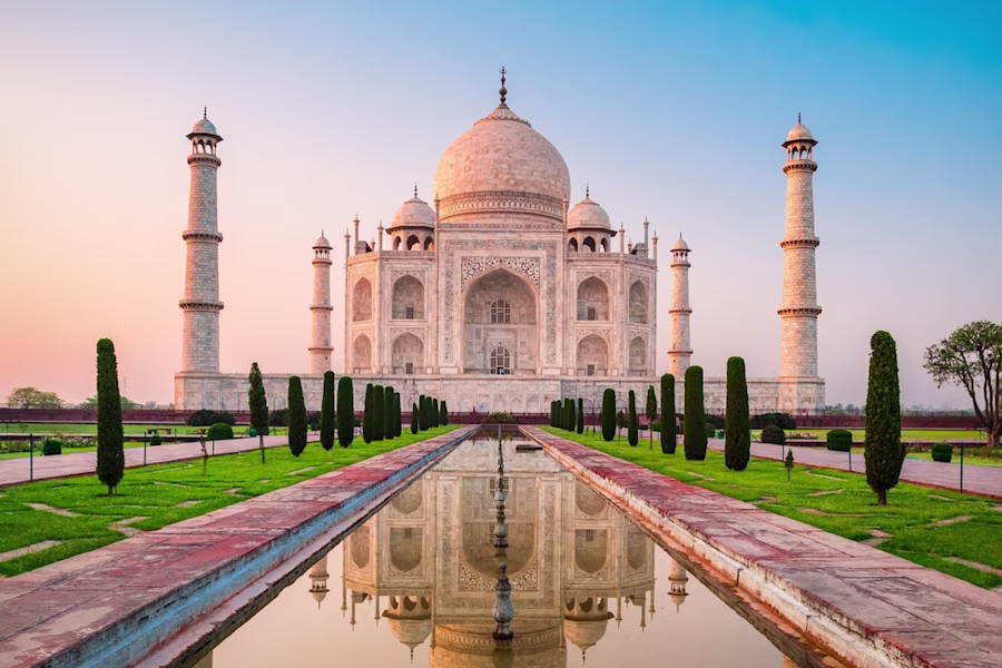 Taj Mahal is a white marble in India