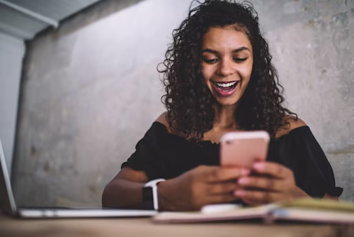 woman looking on phone