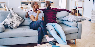 Young couple on sofa