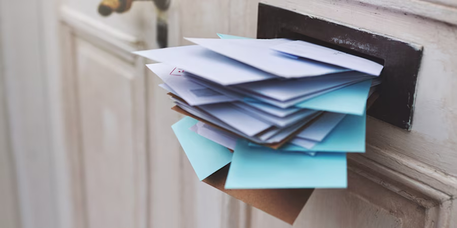 A letterbox stuffed full of letters