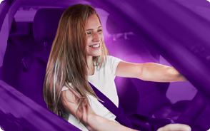 Woman driving car
