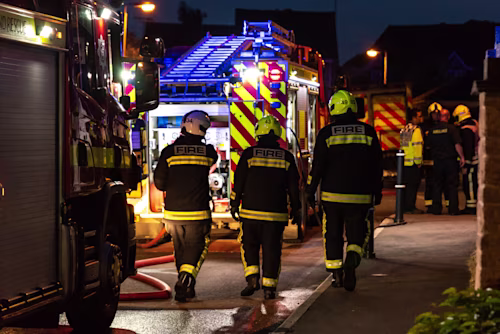 Fire fighters on the job