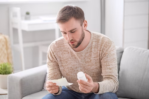 Man taking medicine