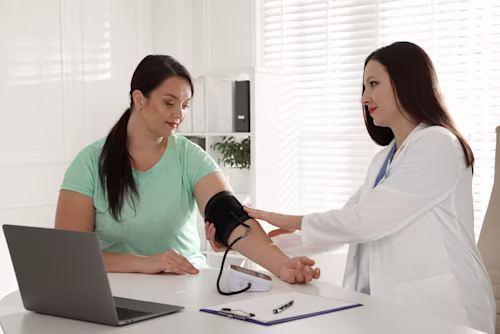 Patient with doctor