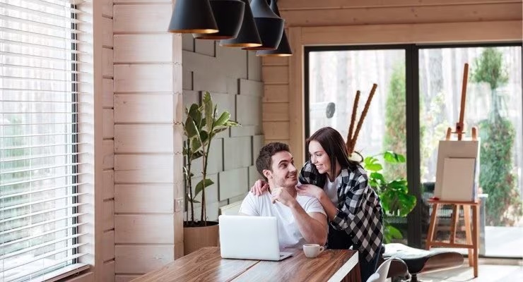 Couple in kitchen together