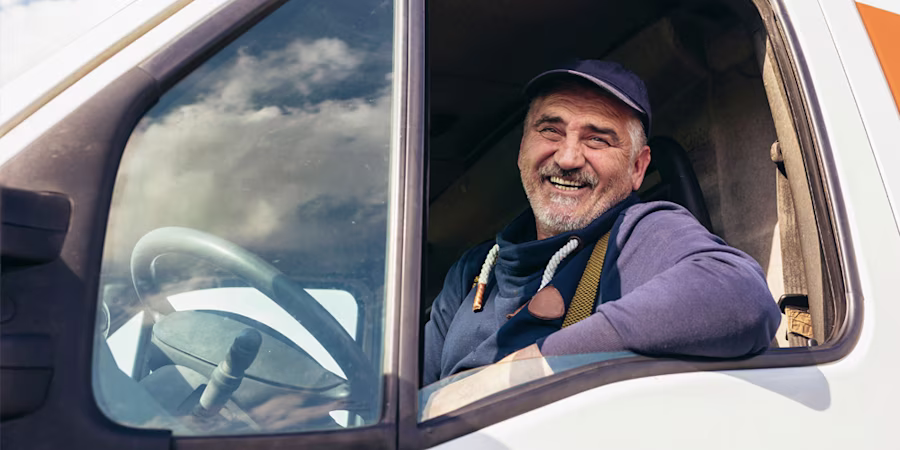 happy male van driver