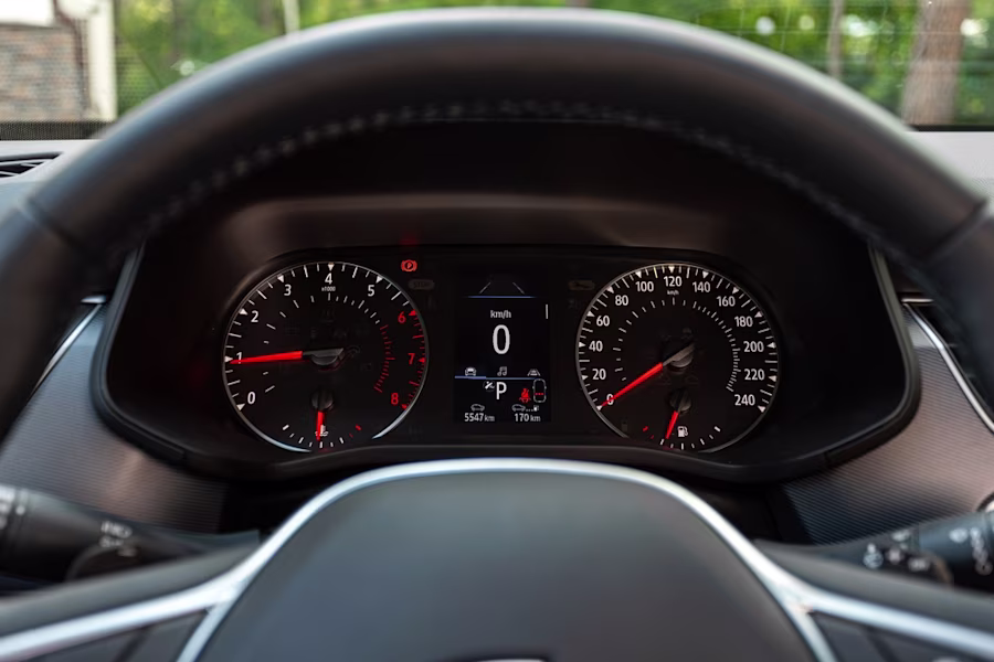 Car dashboard with odometer
