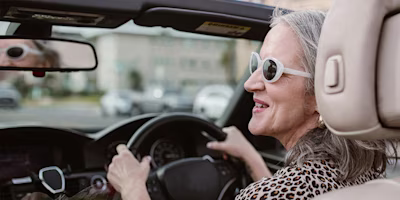 Mature woman driving a car