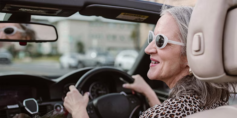 Mature woman driving a car