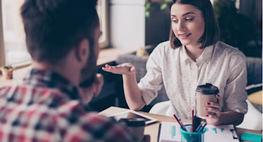 Photo of people talking