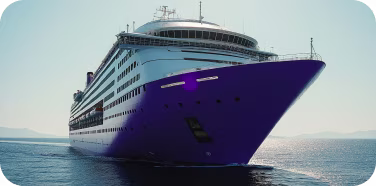 Purple and White Cruise liner