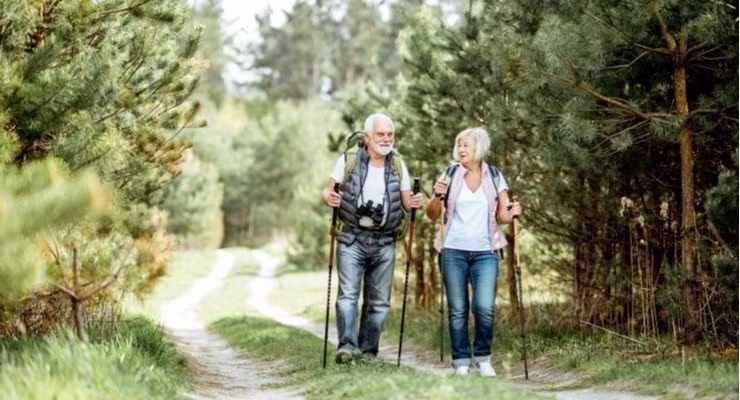 Couple on hiking trip
