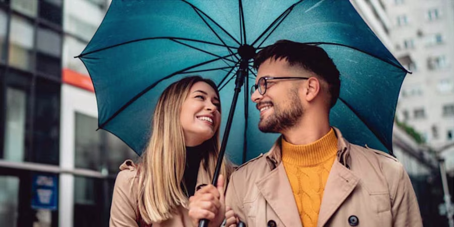 couple with umbrella