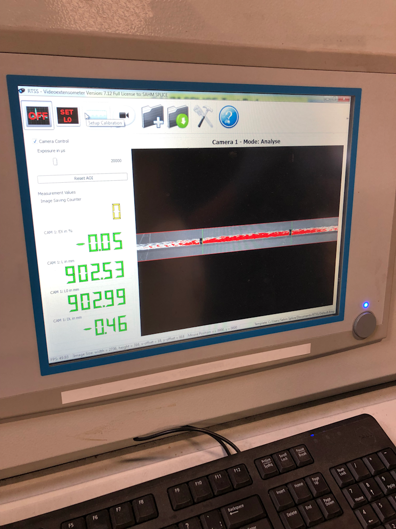 elastic Elongation of Dynamica rope at 30% of the BS