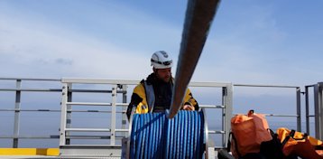 spool the rope on the winch drum using approx.  10% of the ropes spliced BL