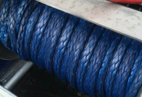 Rope on winch for aquaculture