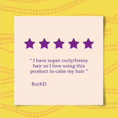 A product review by RuthD, saying: I have super curly/freezy hair so I love using this product to calm my hair.
