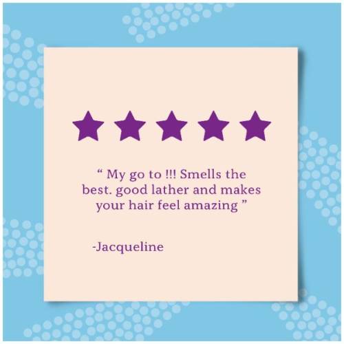 A product review by Jacqueline, saying: My go to!! Smells the best, good lather and makes your hair feel amazing.